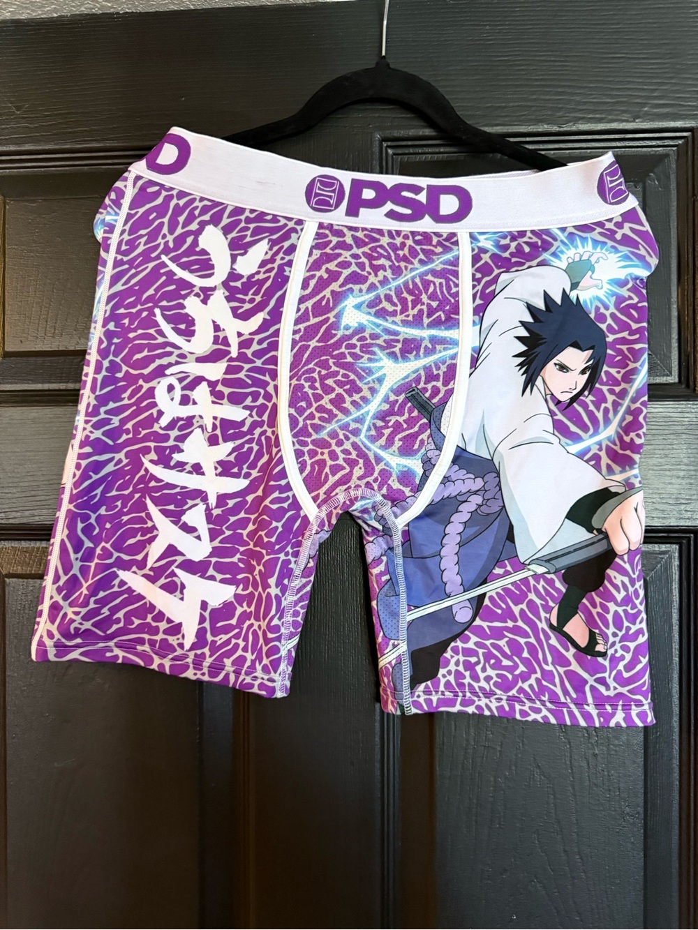 PSD Kids Purple Anime Graphic Boxer Briefs with White Waistband